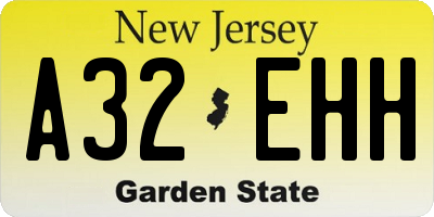 NJ license plate A32EHH