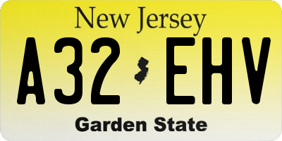 NJ license plate A32EHV