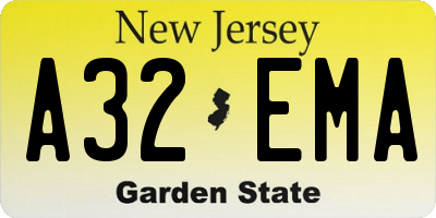 NJ license plate A32EMA