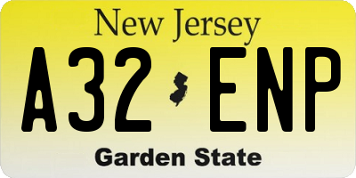 NJ license plate A32ENP