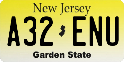 NJ license plate A32ENU