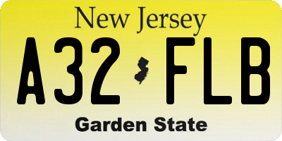NJ license plate A32FLB