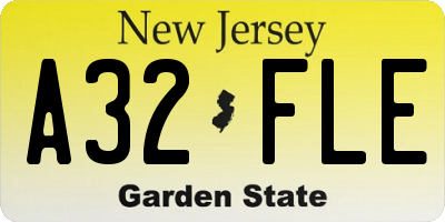 NJ license plate A32FLE