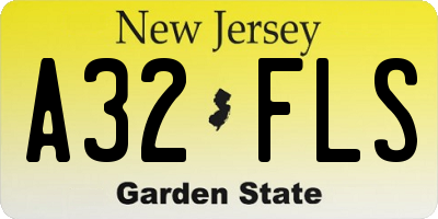 NJ license plate A32FLS