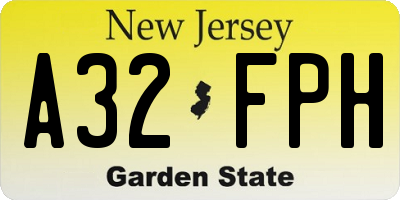 NJ license plate A32FPH