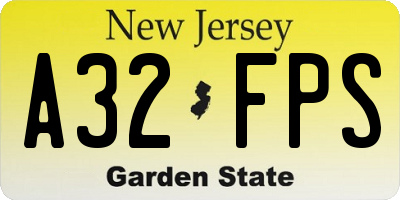 NJ license plate A32FPS