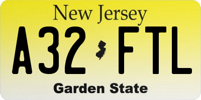 NJ license plate A32FTL