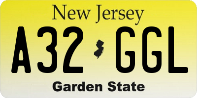 NJ license plate A32GGL