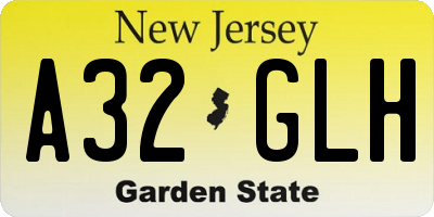 NJ license plate A32GLH