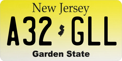 NJ license plate A32GLL