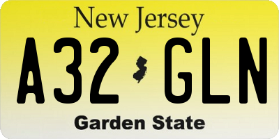 NJ license plate A32GLN