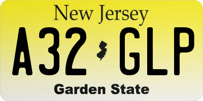NJ license plate A32GLP
