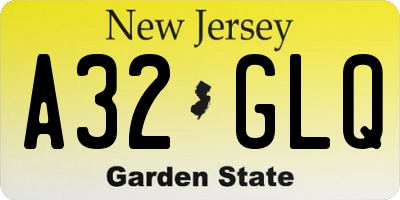 NJ license plate A32GLQ
