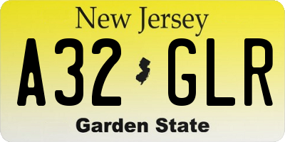 NJ license plate A32GLR