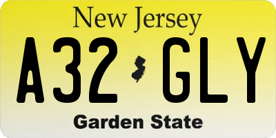 NJ license plate A32GLY