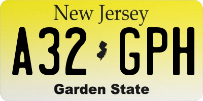 NJ license plate A32GPH
