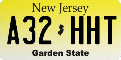 NJ license plate A32HHT