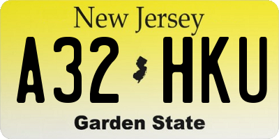 NJ license plate A32HKU