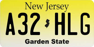 NJ license plate A32HLG