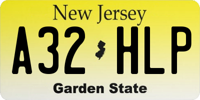 NJ license plate A32HLP