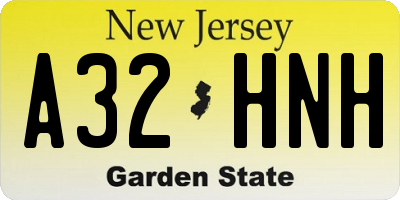 NJ license plate A32HNH