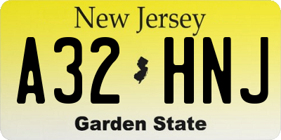 NJ license plate A32HNJ