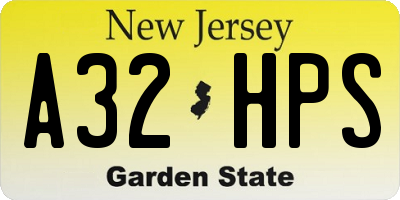 NJ license plate A32HPS