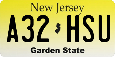 NJ license plate A32HSU