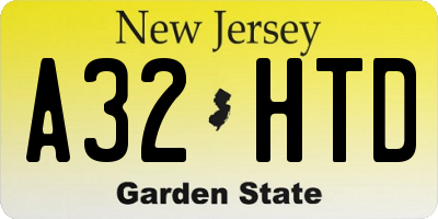 NJ license plate A32HTD