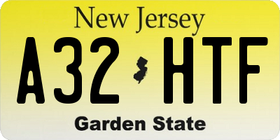 NJ license plate A32HTF