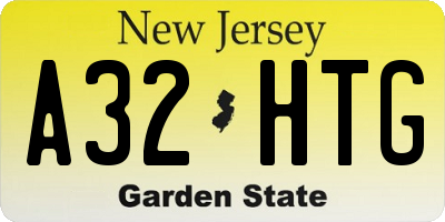 NJ license plate A32HTG
