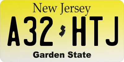NJ license plate A32HTJ