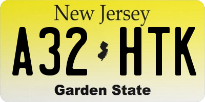 NJ license plate A32HTK