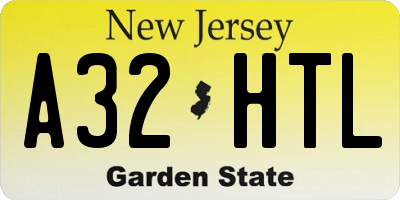 NJ license plate A32HTL