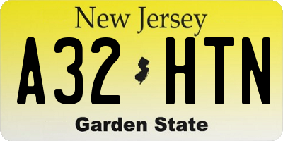 NJ license plate A32HTN