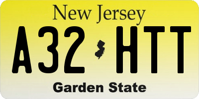 NJ license plate A32HTT