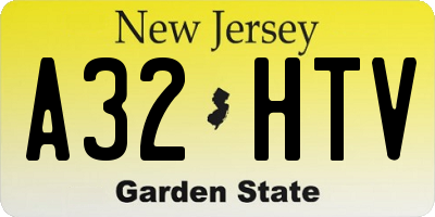 NJ license plate A32HTV