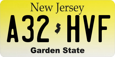 NJ license plate A32HVF