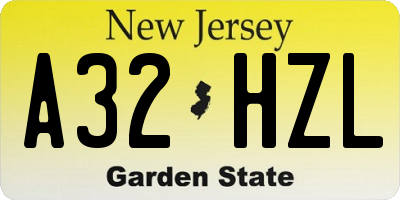 NJ license plate A32HZL