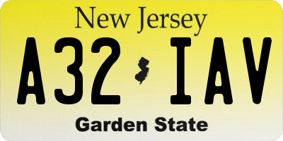 NJ license plate A32IAV