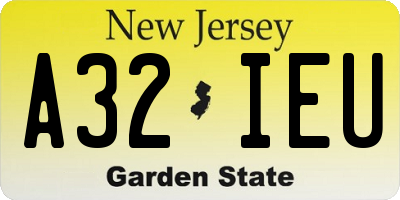 NJ license plate A32IEU