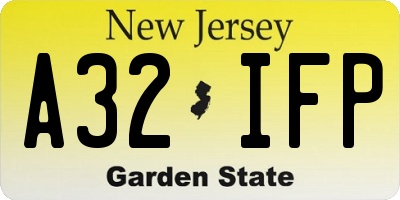 NJ license plate A32IFP