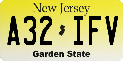 NJ license plate A32IFV
