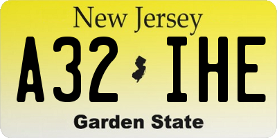 NJ license plate A32IHE