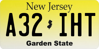 NJ license plate A32IHT