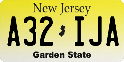 NJ license plate A32IJA