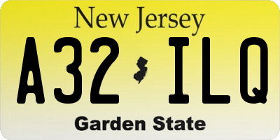 NJ license plate A32ILQ