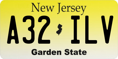 NJ license plate A32ILV