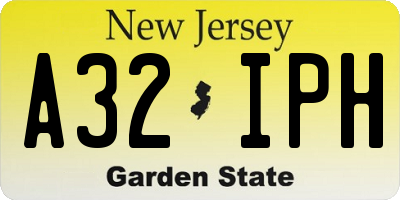 NJ license plate A32IPH