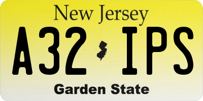 NJ license plate A32IPS